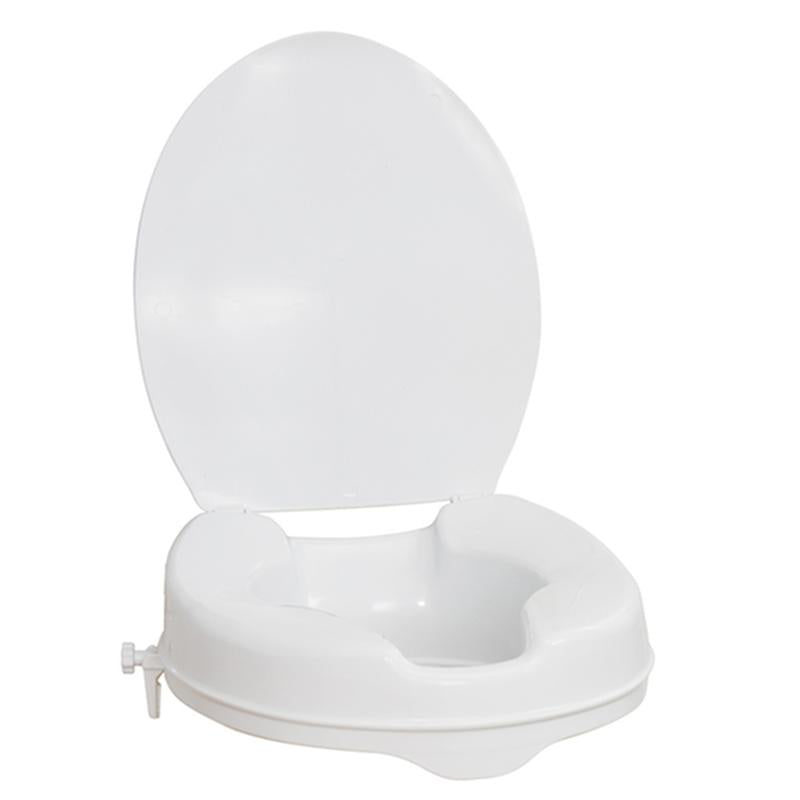 Drive Medical Raised Toilet Seat With Lid 2" White - Each