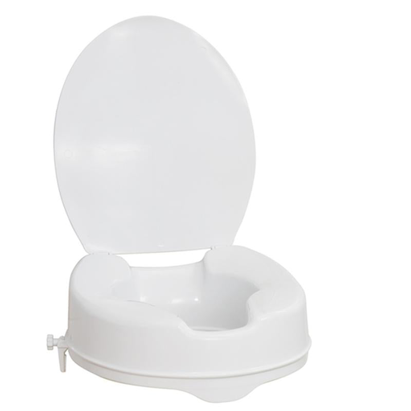 Drive Medical Raised Toilet Seat With Lid 4" White - Each