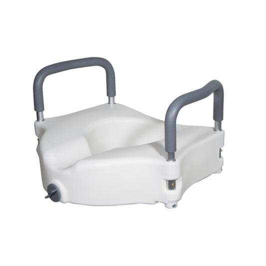 Drive Medical Elevated Raised Toilet Seat With Removable Padded Arms, Standard Seat - Each
