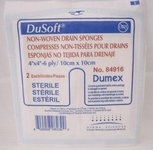 Derma Science Tracheotomy/Drain Sponge Non-Woven 4" x 4",6ply - Box of 25