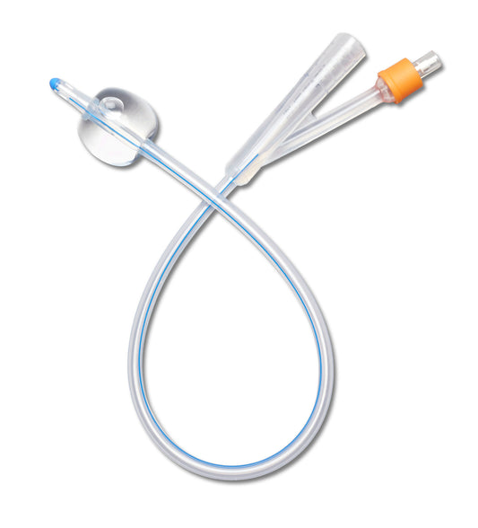 Medline Silicone Foley Catheter 2-Way, 18 Fr 10cc Sterile, Latex-Free - Box of 10