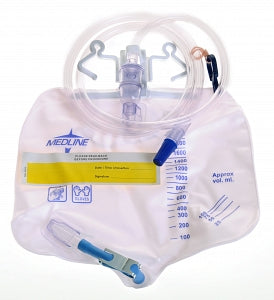Medline Urinary Drainage Bags With Metal Clamp 2000 mL - Each