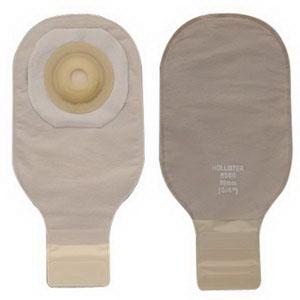 Hollister Premier One-Piece Convex Skin Barrier 12" Drainable Pouch Clamp Closure Beige Pre-cut 1" With - Box of 5