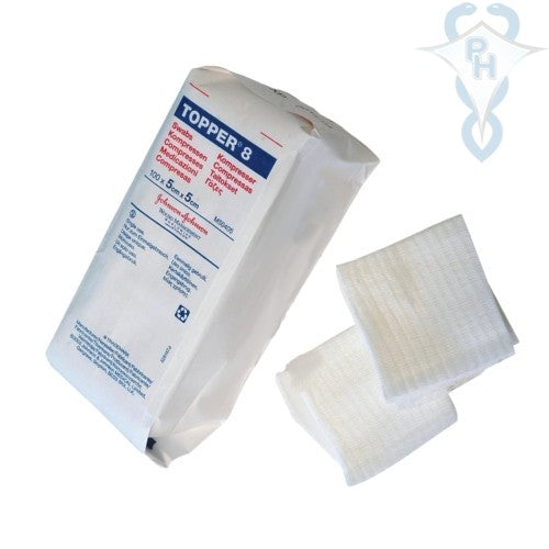 Solventum Topper 8 Swabs (4 Ply, Non-Sterile) 5 cm x 5 cm - Bag of 100