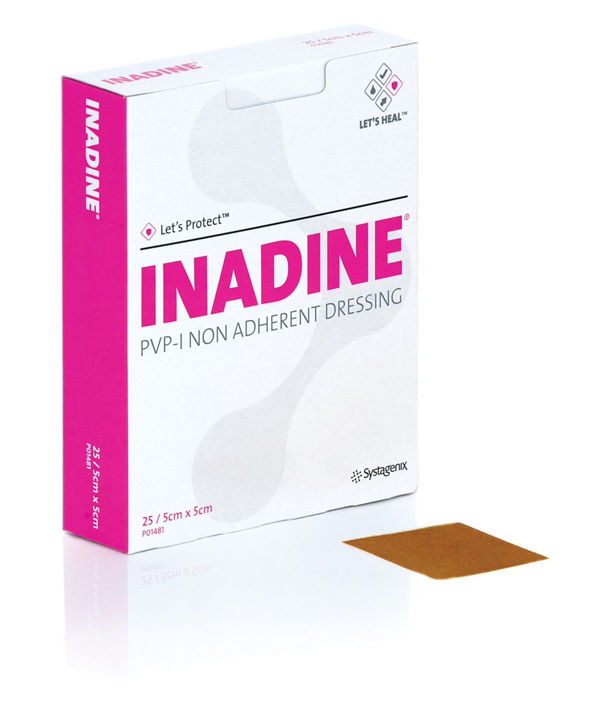 Solventum Inadine Pvp-I Non Adherent Dressing 5 cm x 5 cm - Box of 25