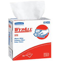 Kimberly Clark Wypall X70 Workhorse Reinforced Wipes in Pop-Up Box, White 9.1in x 16.8in - Package of 100