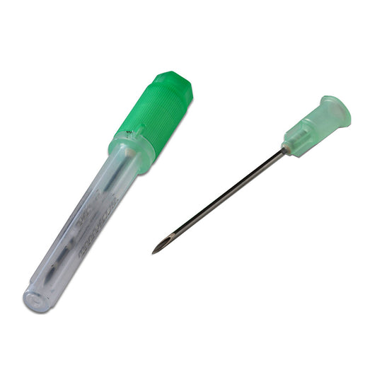 Covidien / Medtronic Monoject Softpack Hypodermic Needle, 19g (Thin Wall) x 1in,Lime Green (Regular Bevel) - Box of 100