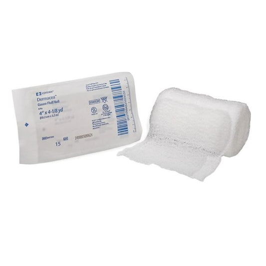 Cardinal Health Dermacea Fluff Gauze Bandage Roll, 4" x 4yrd, 6ply, Sterile - Each