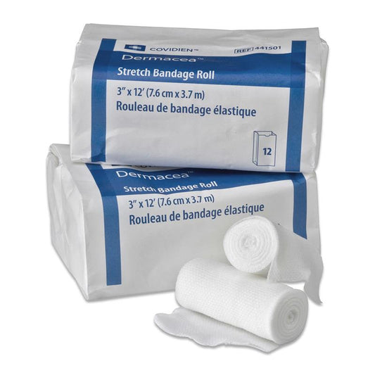 Covidien / Medtronic Dermacea Non Sterile Stretch Bandage 3" x 4 1/10 Yrds. - Bag of 12