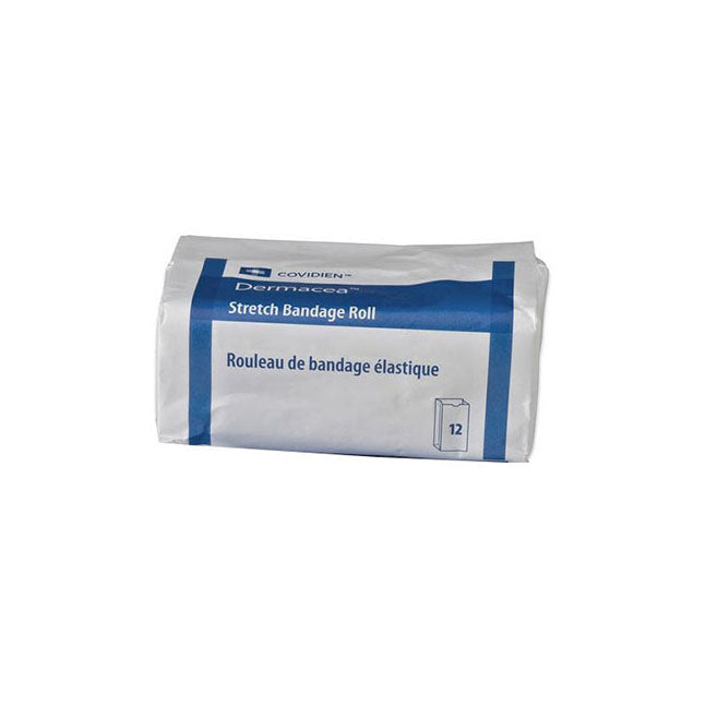 Cardinal Health Dermacea Stretch Bandage Roll 4" x 12' Non-Sterile Cotton & Polyester 1-Ply Low-Lint - Pack of 12