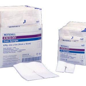 Covidien / Medtronic (Pk/2) Excilon Non-Woven Drain Gauze Sponge 4" x 4" 6-Ply Sterile Poly/Rayon Fast-Wicking Pre- - Box of 25