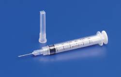 Cardinal Health Monoject Rigid Pack Needle And Syringe 3 mL 25g x 1" Tri-Beveled Anti-Coring Graduated Sterile - Box of 100