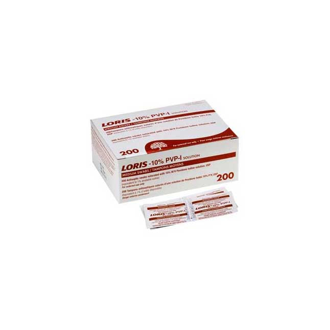 Loris Loris Pvp Swab Towelette Medium 10% Povidone Iodine - Box of 200