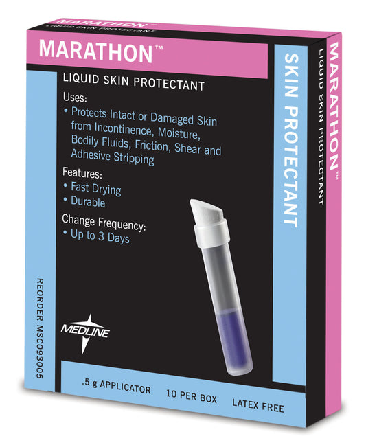 Medline Marathon Liquid Skin Protectant, 0.5g Applicator, Latex-Free - Box of 10