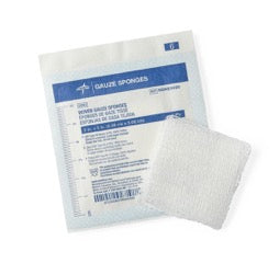 Medline (Pk2) Gauze Sponge 8ply 2" x 2" Sterile - Box of 100