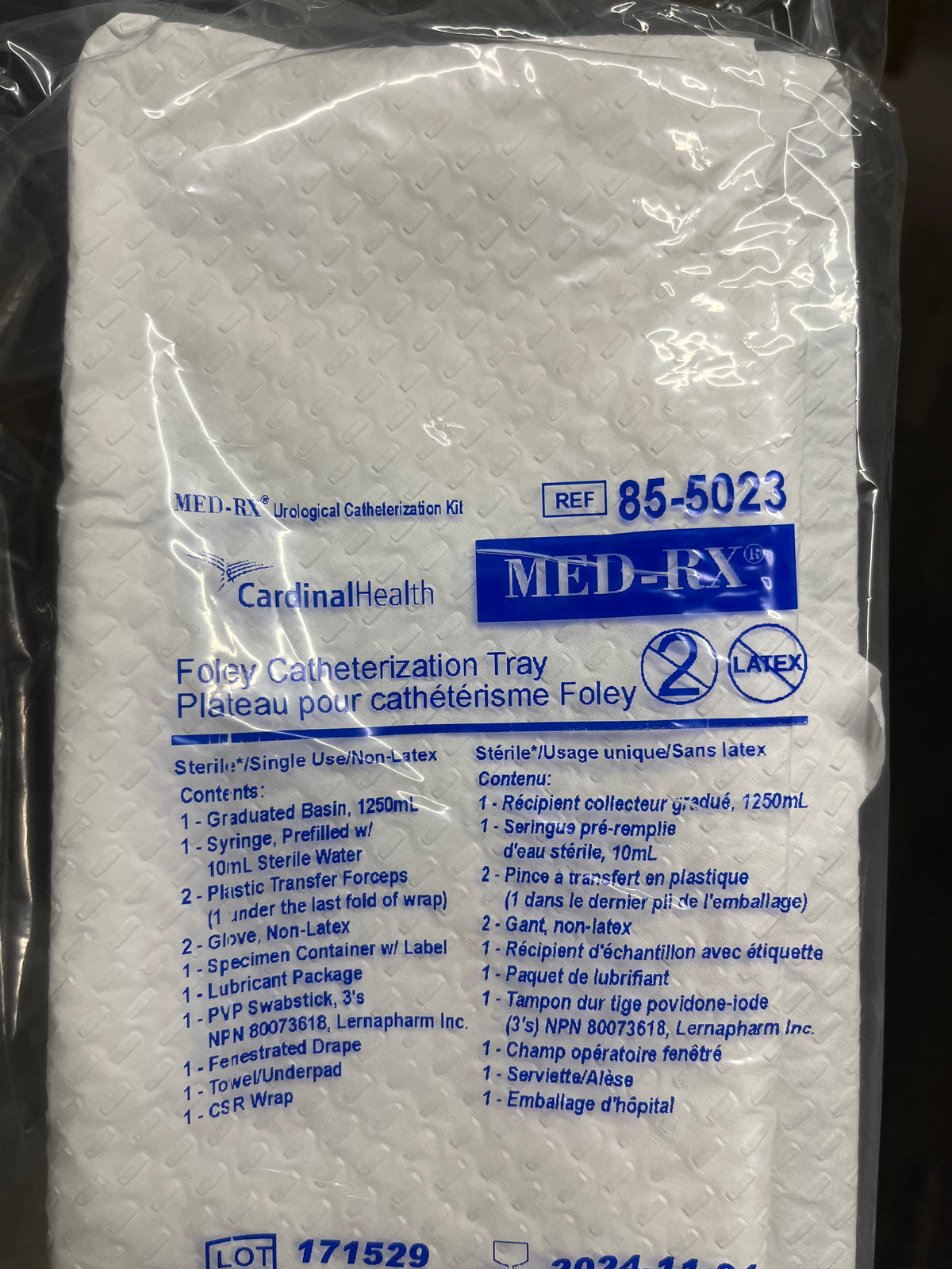 Med Rx Tray Catheterization Foley - Each