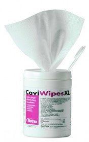 Metrex Caviwipe Surface Disinfectant Wipe, Extra Large 9" x 12" 3 Minute Action - Tub of 65