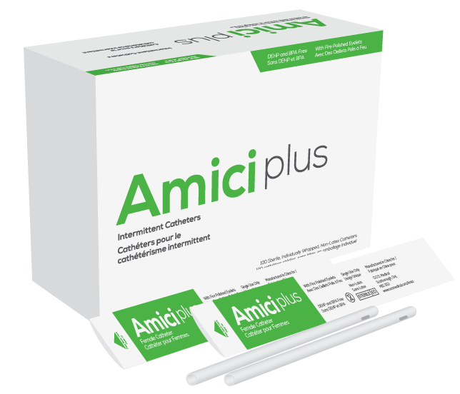 Amici Catheters Amici Plus Female Intermittent Catheters, Size 16 Fr 7" - Box of 100