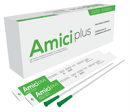 Ontario Ostomy Supply Amici Ultra Male Intermittent Catheters, Size 8 Fr 16in - Box of 100