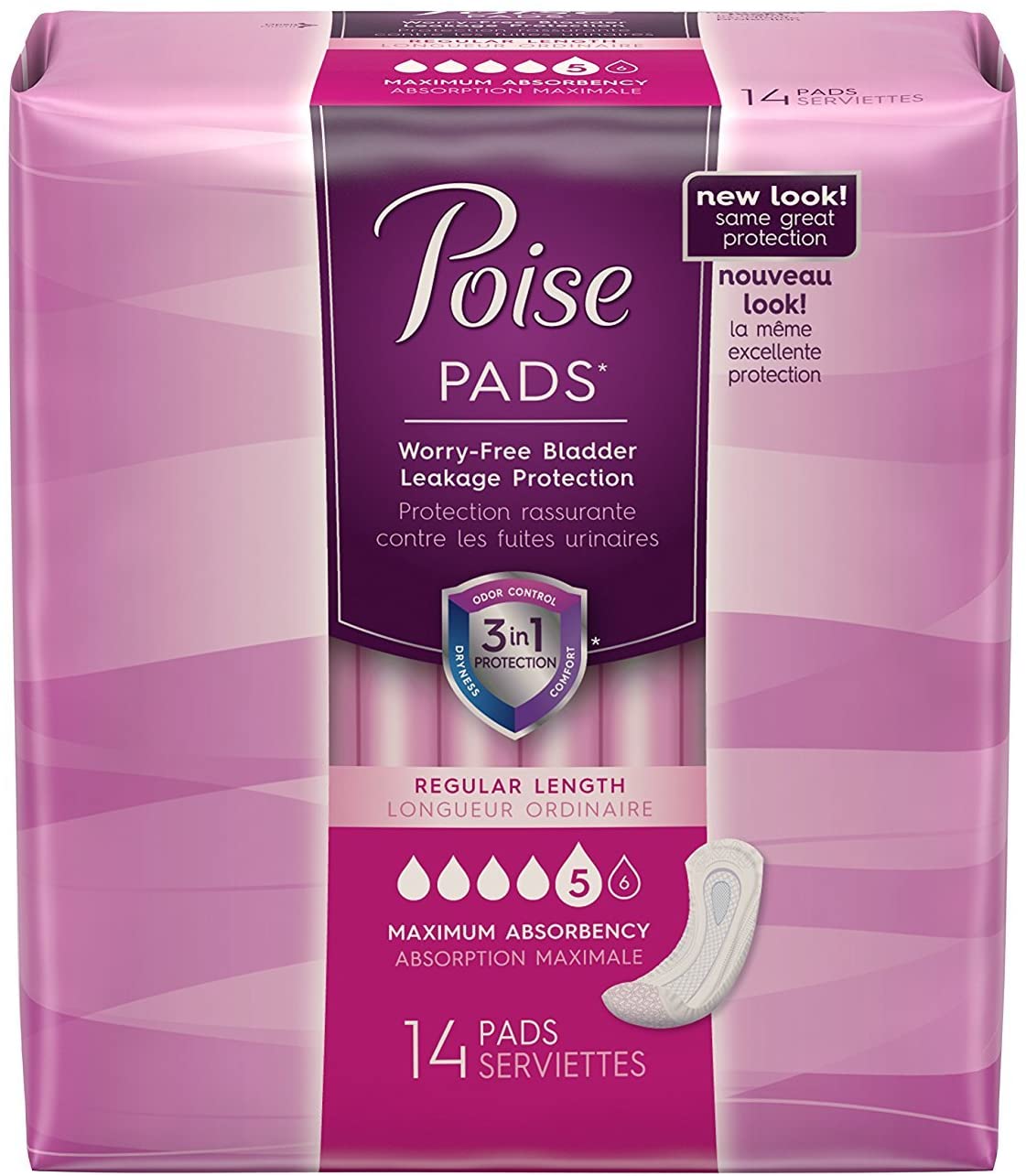 Kimberly Clark Poise Original Maximum Regular Non-Winged Pads Regular - Package of 14