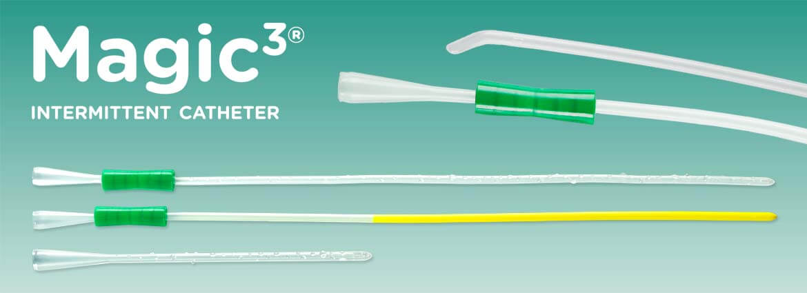 Bard Magic3 Hydrophilic Male Intermittent Catheter Coude Tip With Sure-Grip 14 Fr 16" - Box of 30
