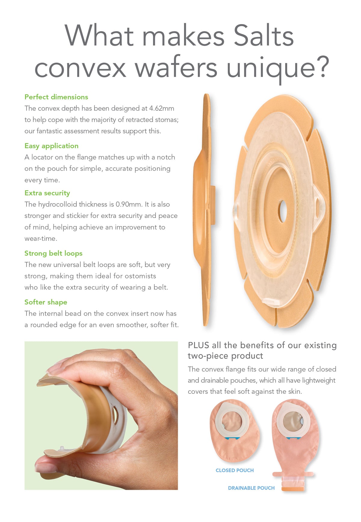 Salts Healthcare Harmony Duo Convex Flange With Flexifit, Cut To Fit 15-52 mm - Box of 5