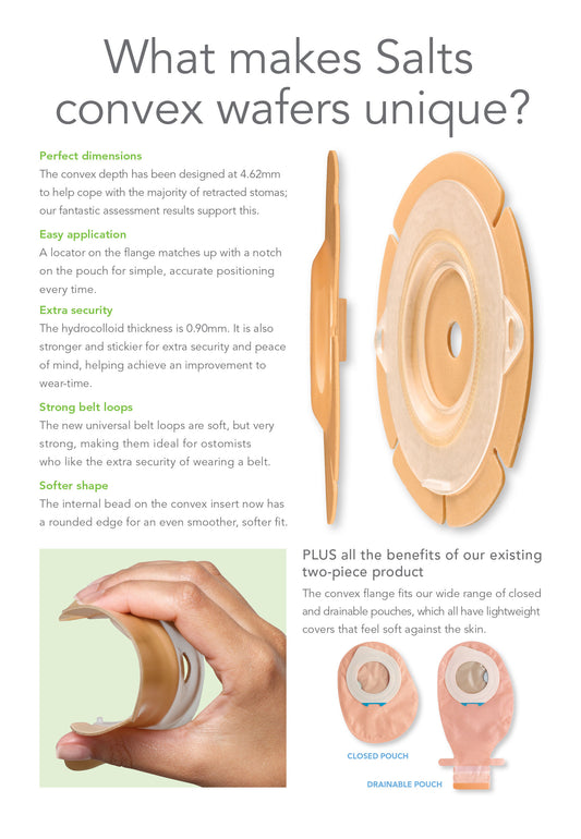 Salts Healthcare Harmony Duo Convex Flange With Flexifit, Cut To Fit 15-52 mm - Box of 5