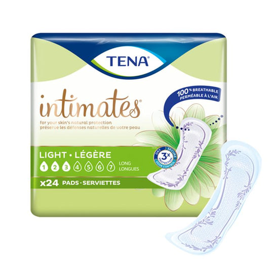 Tena Cs/6pkg (24/Pkg) Tena Serenity Intimates Ultra Thin Light Pads 10" Long