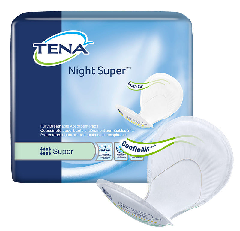 Tena Cs/2pkg (24/Pkg) Tena Night Super Pads With Wetness Indicator, Green