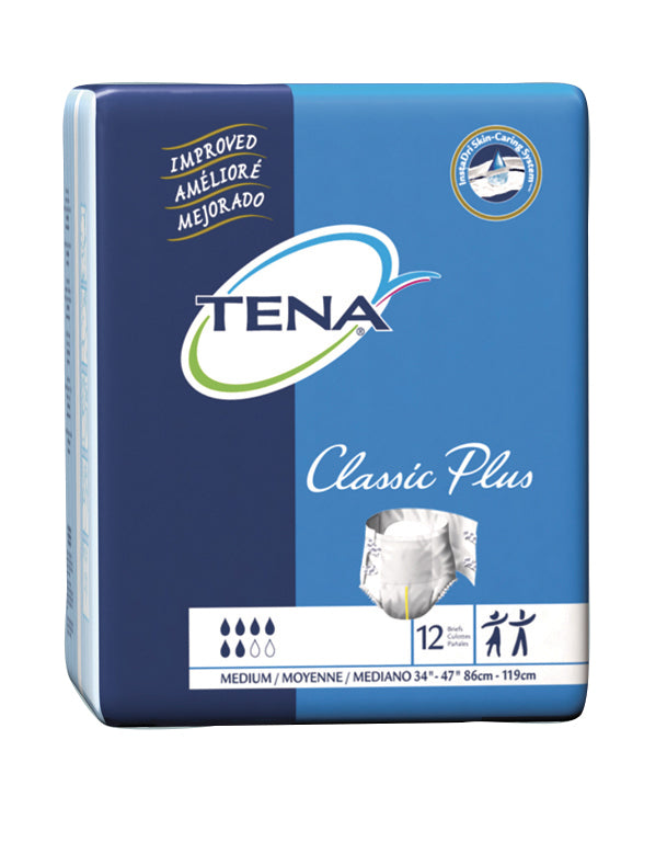 Tena Cs/8pkg (12/Pkg) Tena Classic Plus Brief, Medium Size 34in-47in