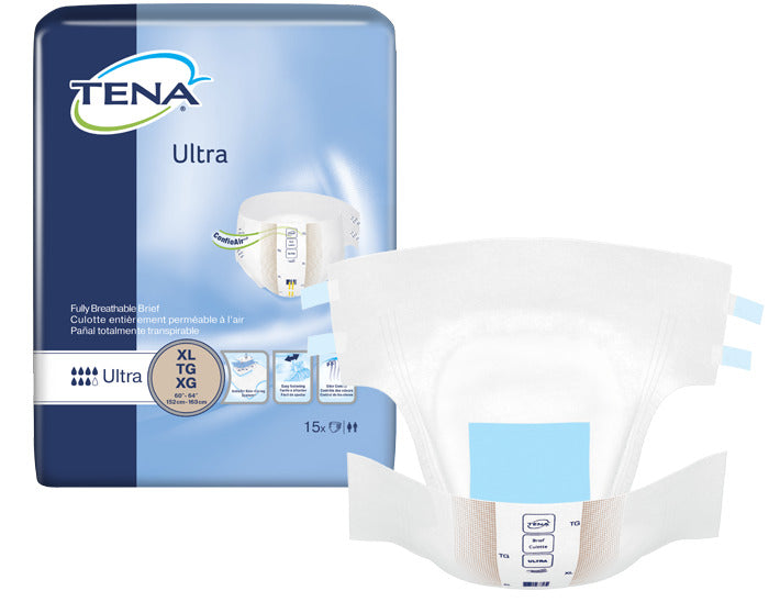 Tena Cs/4pkg (15/Pkg) Tena Ultra Brief, x-Large Size 60in-64in, Blue
