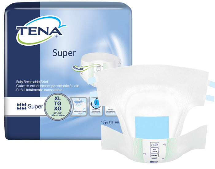 Tena Cs/4pkg (15/Pkg) Tena Super Brief, x-Large Size 60in-64in, Green
