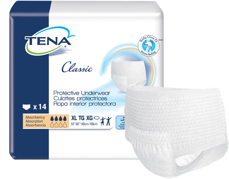 Tena Cs/4pkg (14/Pkg) Tena Protective Underwear, Classic, x-Large 55in-67in