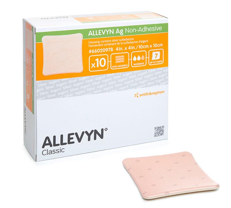 Smith & Nephew Allevyn Ag Non-Adhesive Dressing, Size 5 cm x 5 cm - Box of 10