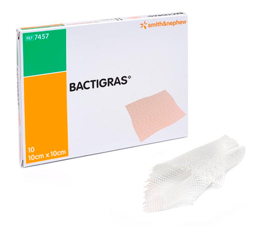 Smith & Nephew Bactigras Antiseptic Dressing, Size 5 cm x 5 cm - Box of 50