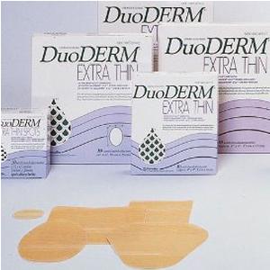 Convatec Duoderm Extra Thin Hydrocolloid Dressing Oval 1 3/4" x 1 1/2" Spot Occlusive Translucent Backi - Box of 20