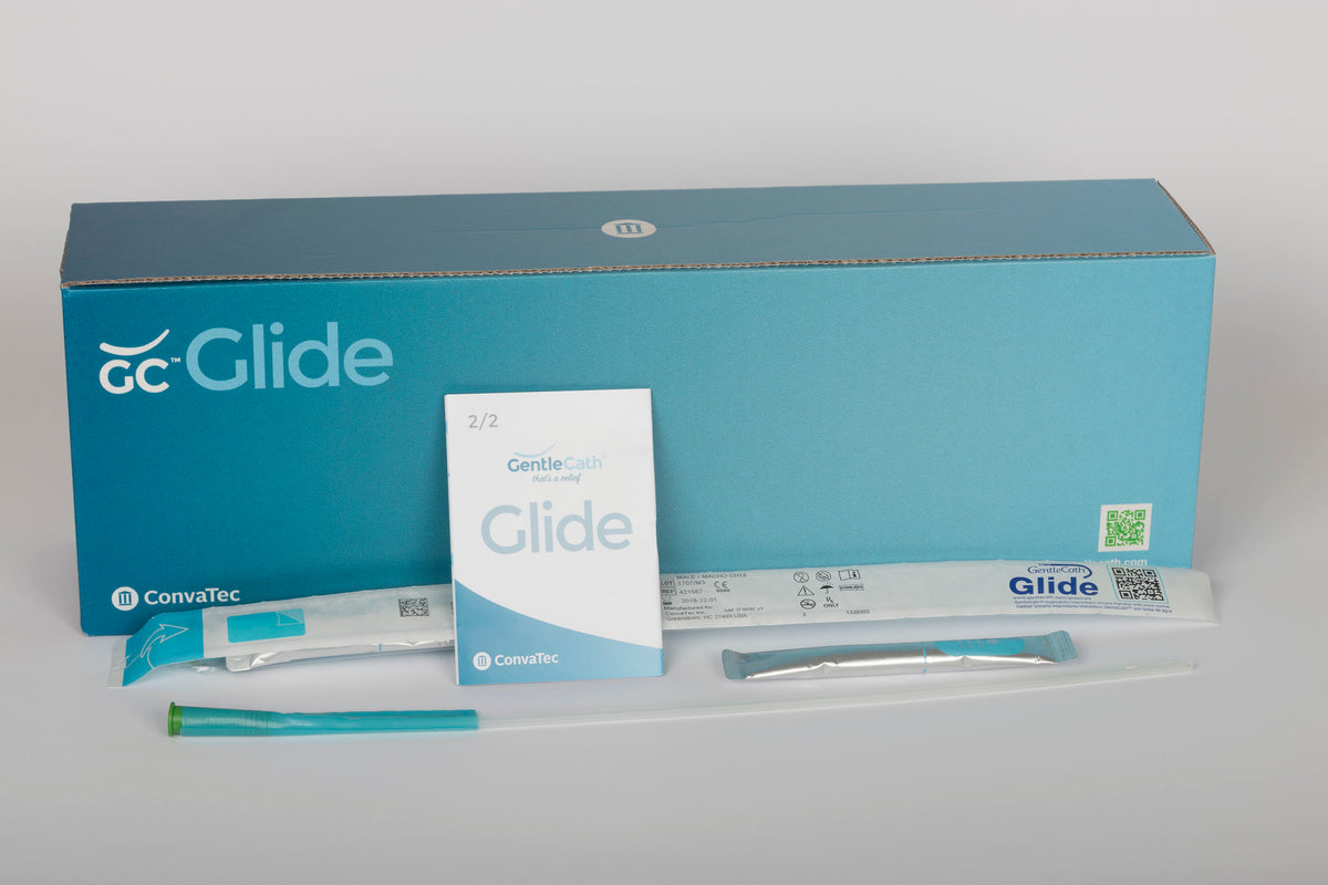 Convatec Gentlecath Glide Hydrophilic Intermittent Catheter, 14 Fr, Coude - Box of 30