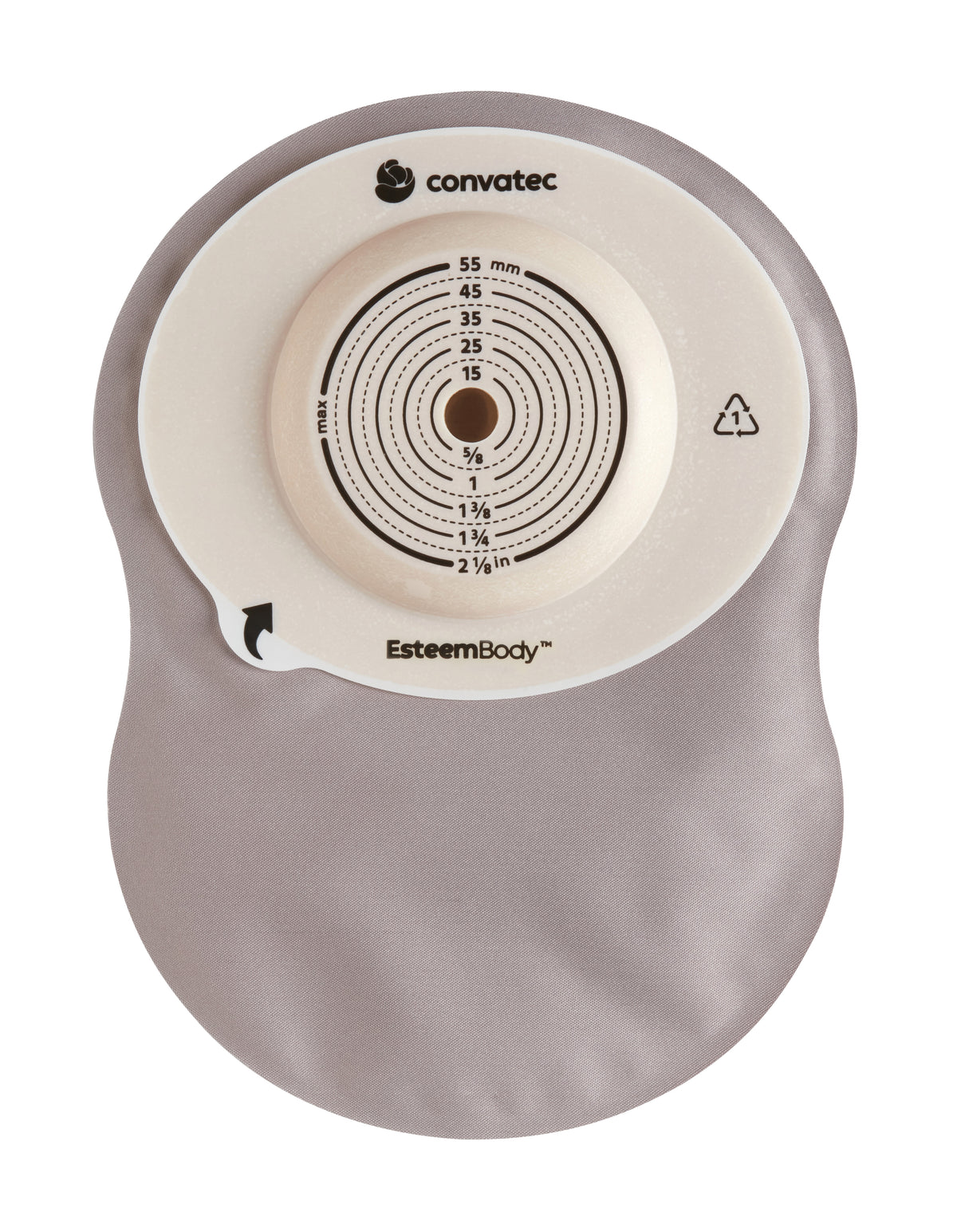 Convatec Esteem Body Closed-End Pouch Opaque Window/Filter Mod Stomahesive Ctf-10-55 mm 7 mm-Cd 60 mm-Tl - Box of 30