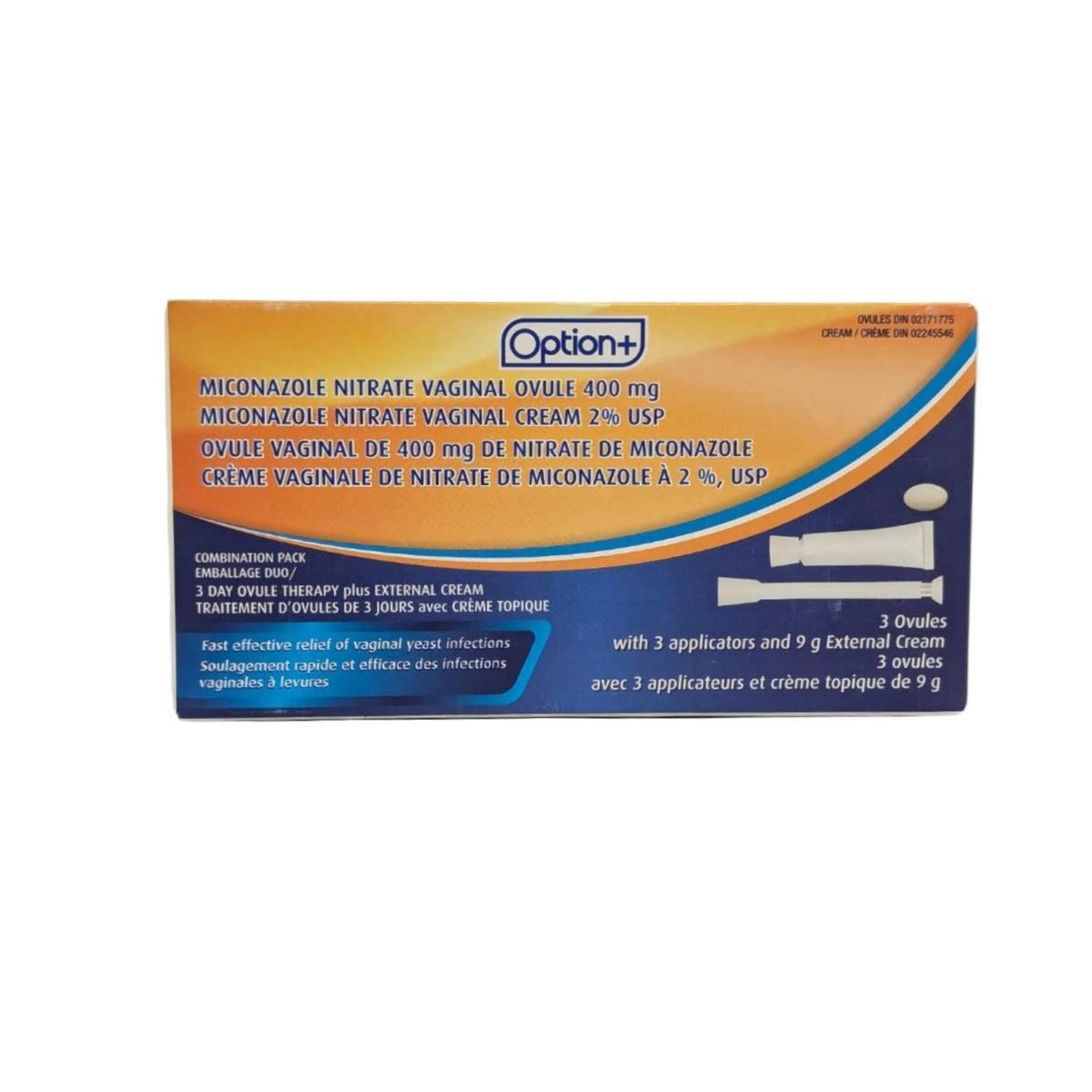 Option Plus Miconazole nitrate vaginal ovule 400mg