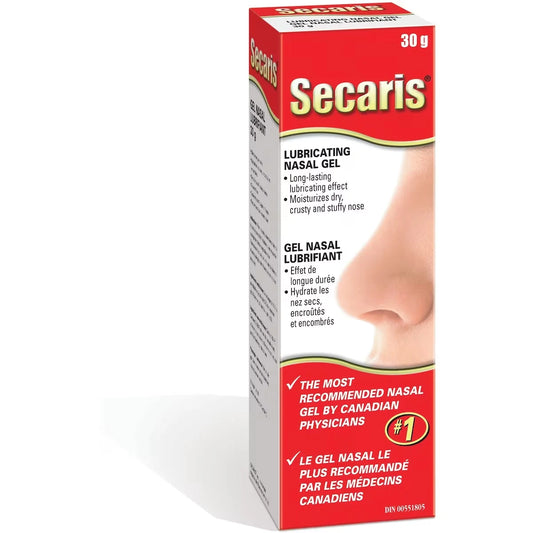 Secaris Lubricating Nasal Gel product package