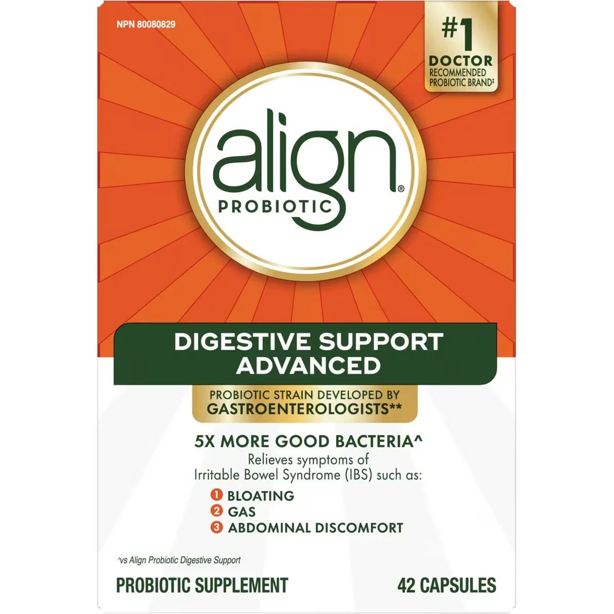 Align Probiotic Digestive Support Advanced Capsules, 42 capsules product package
