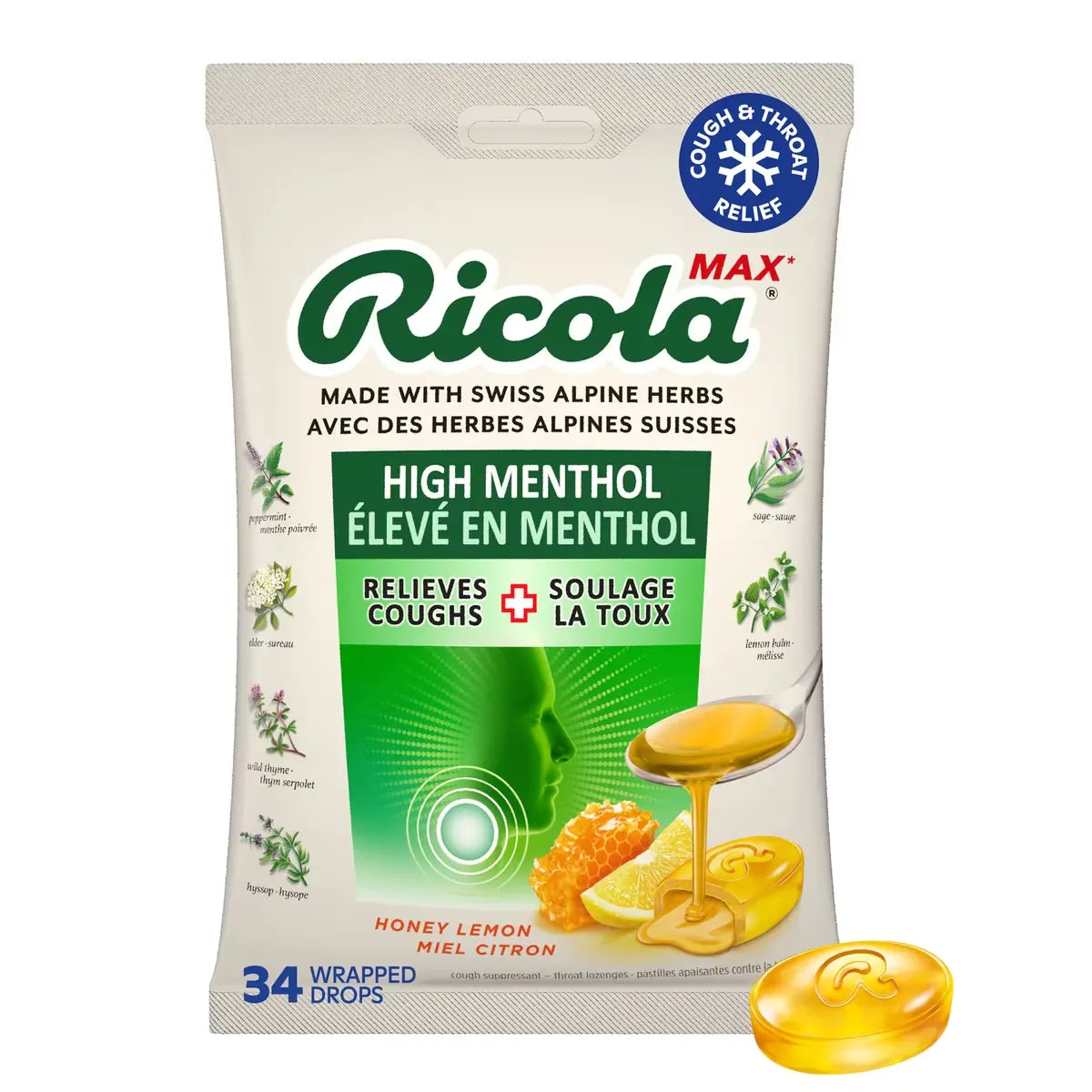 Ricola Honey Lemon with Menthol Centre Lozenges product image