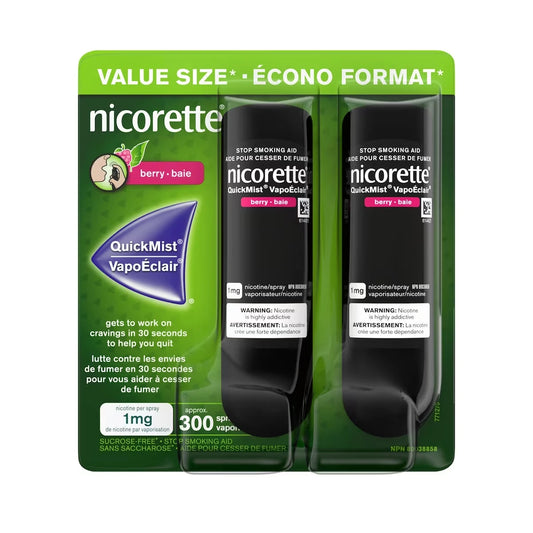 Nicorette Nicotine Quickmist Spray Berry front package