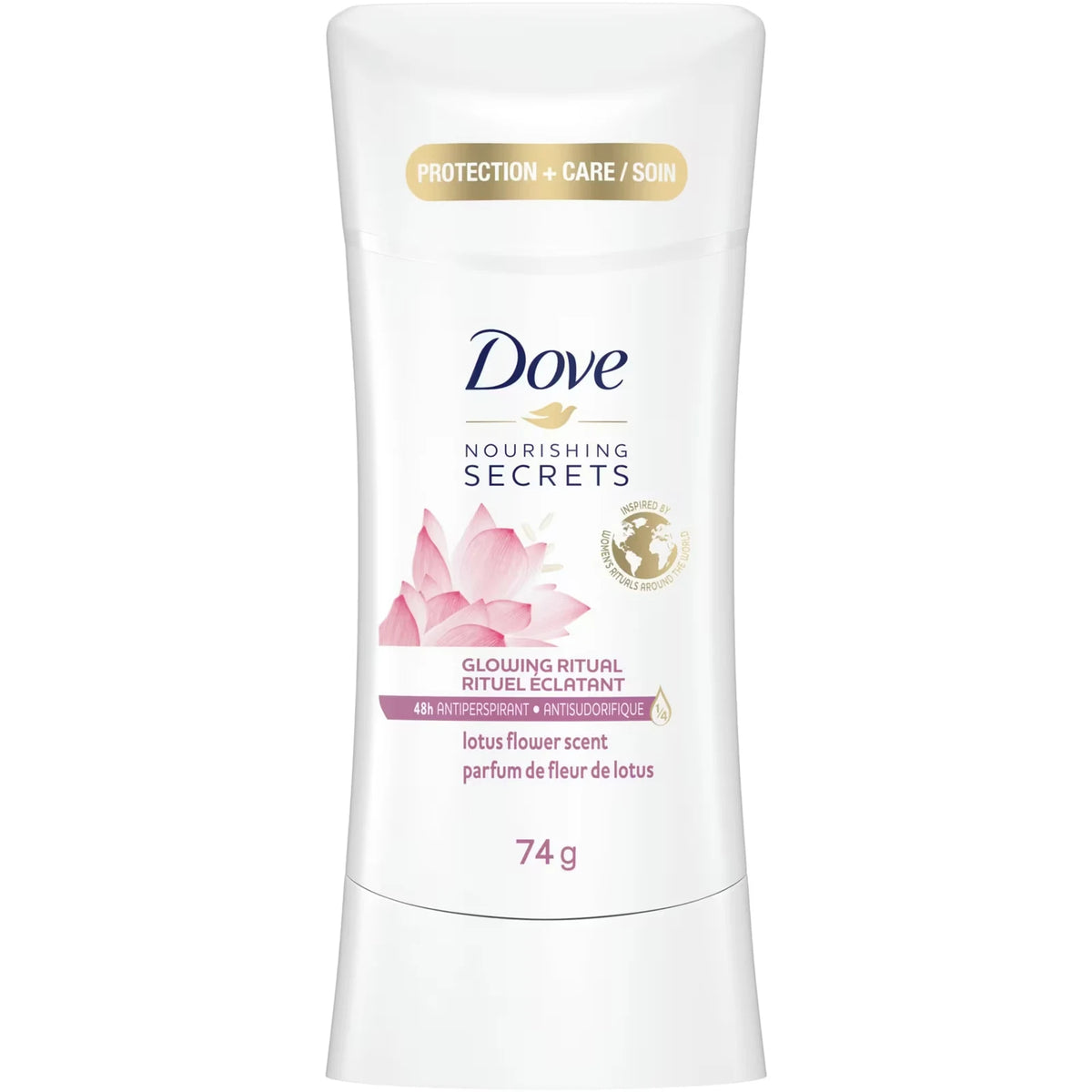 Dove Nourishing Secrets Antiperspirant Lotus Flower Scent antibacterial odour protection 74 g front package