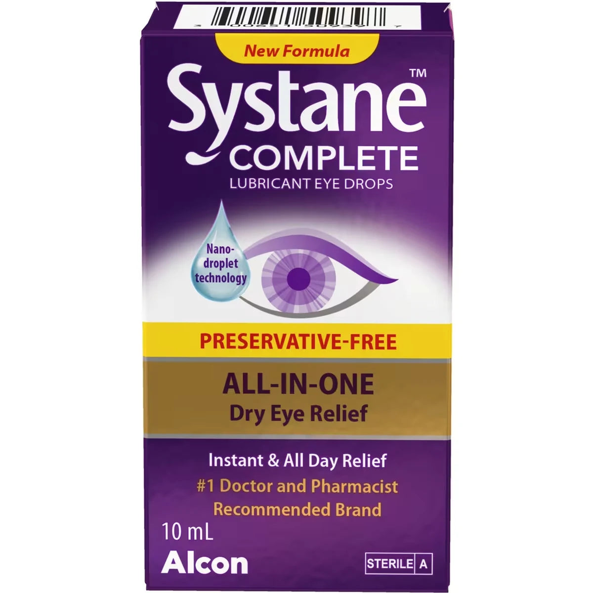 Systane Complete Lubricant Eye Drops Preservative Free 10 mL front package