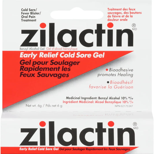 Zilactin Medicated Gel front package