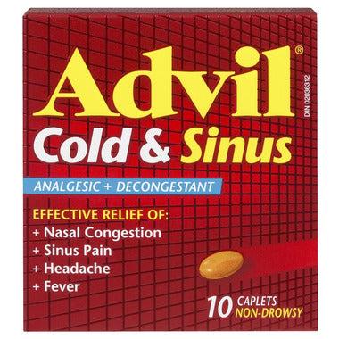 Advil cold and sinus 10 caplets