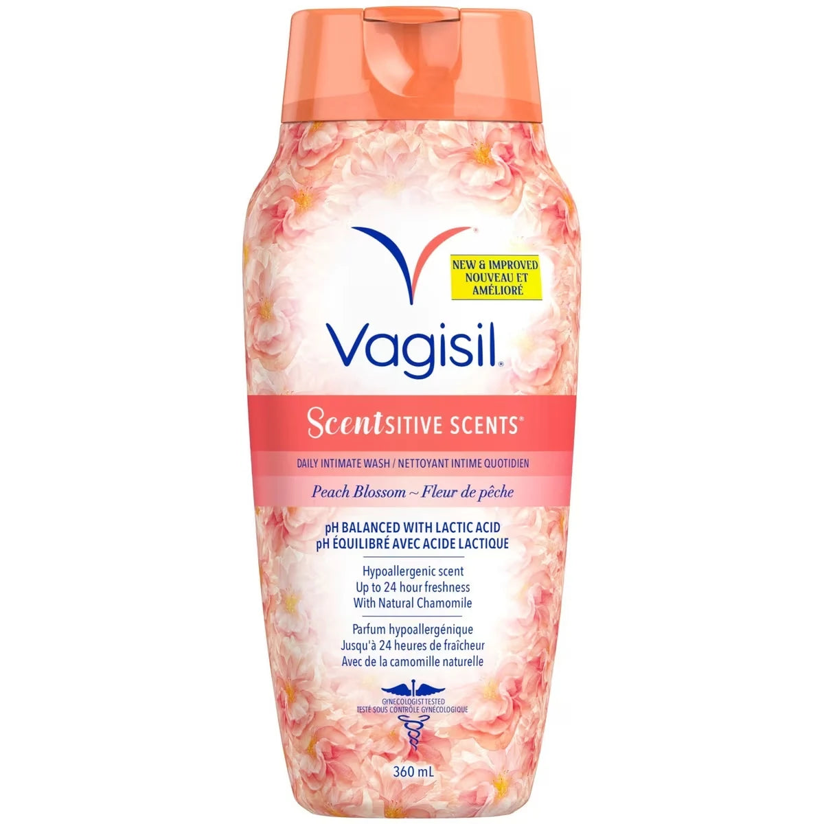 Vagisil Scentsitive Scents Peach Blossom Daily Intimate Wash front package