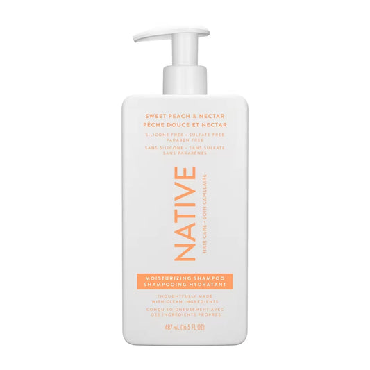 Native Hair Sweet Peach & Nectar Moisturizing Shampoo front package