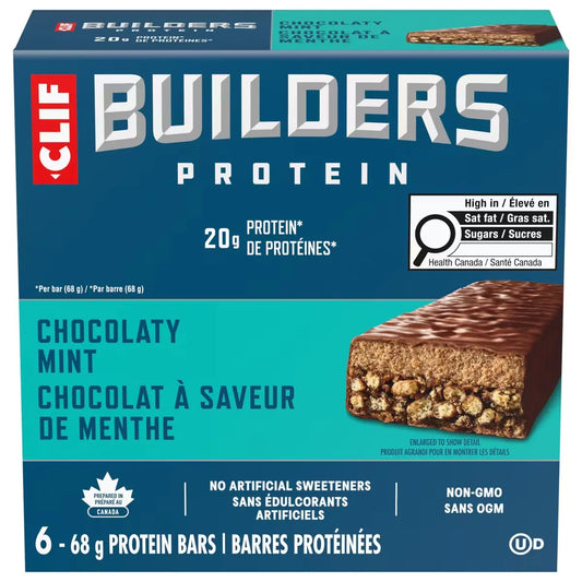 Clif BuildersTM - Protein Bars - Chocolate Mint - (68 Gram Non-Gmo Bars, 6 Count) product image